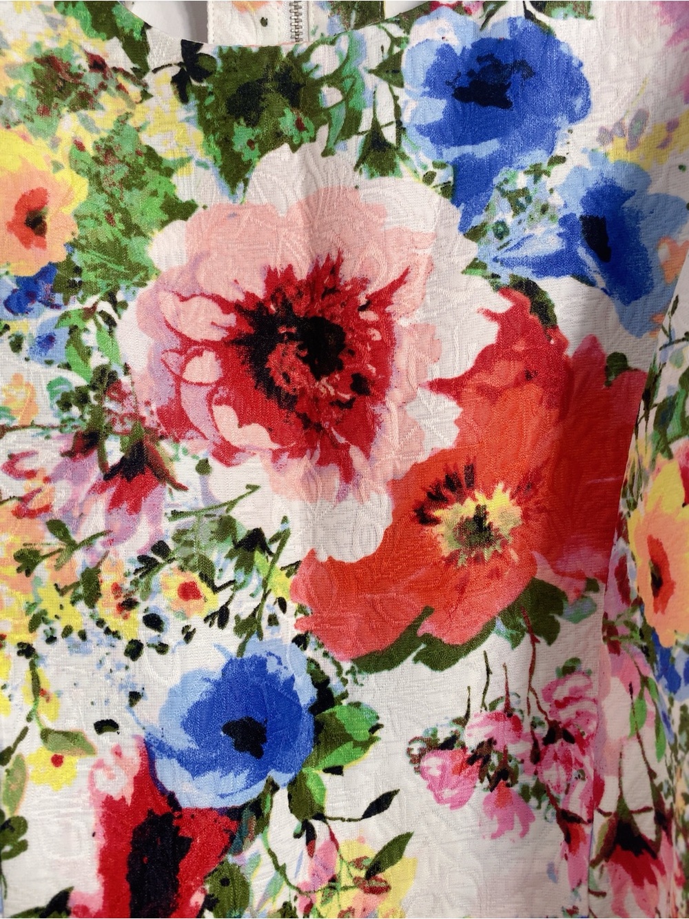 Floral Print Sleeveless Fit-and-Flare Kids Dress - White with Multicolor Flowers - Picture 4 of 6